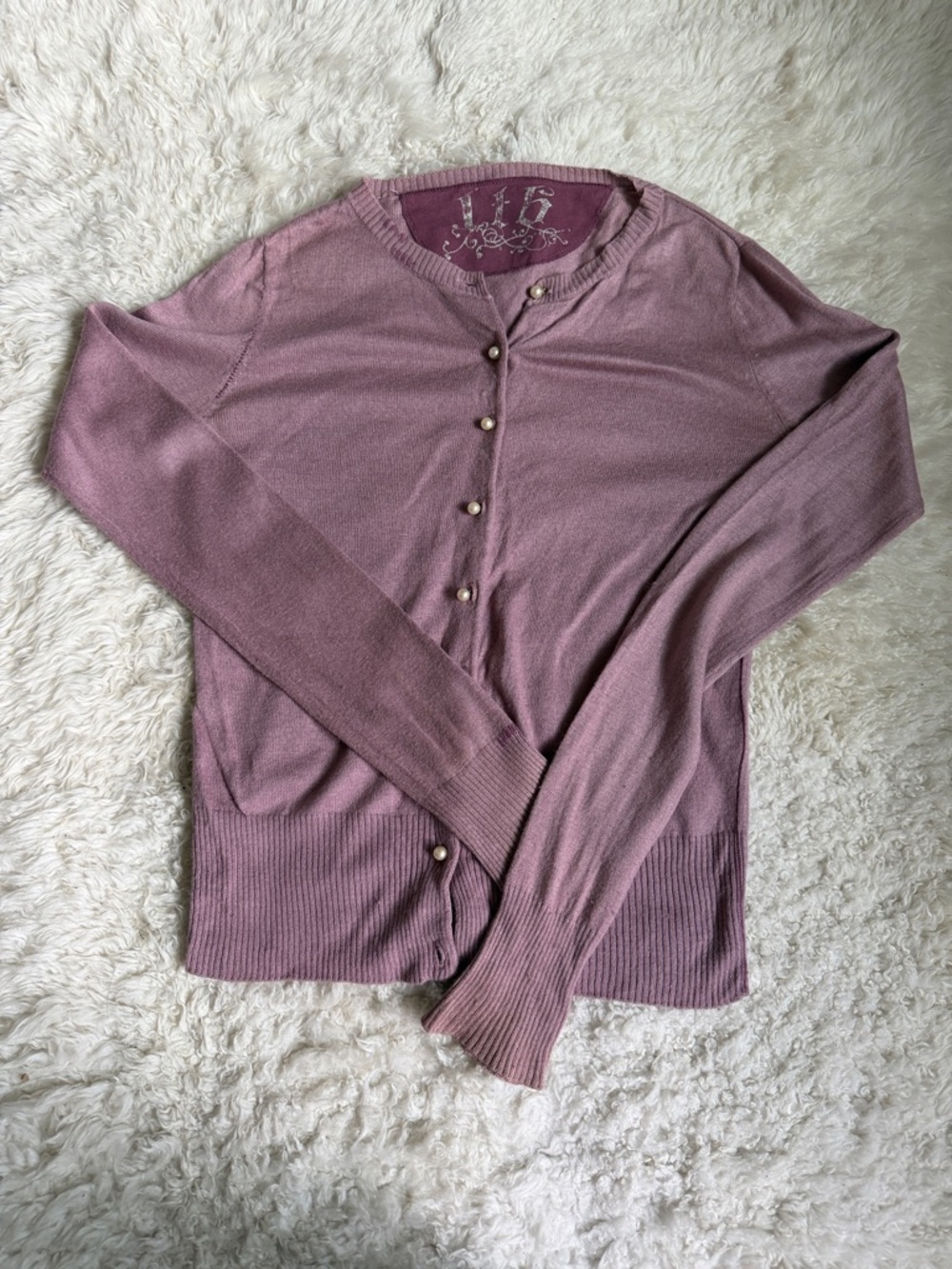 GUC - Mauve Pearl-Button Cardigan